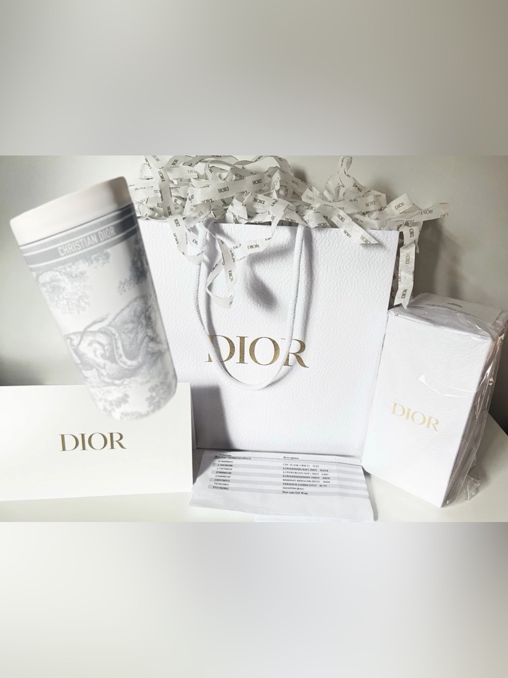 Dior Tumbler 400ml Toile DeJouy Jungle Animal White + Gray Bag - SEALED
